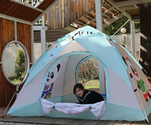 Cyan kid play tent picture