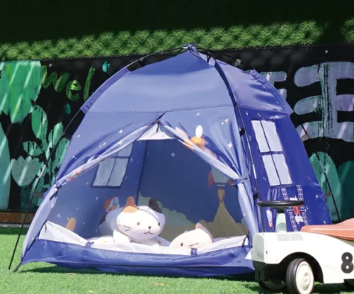 Blue playhouse tent picture