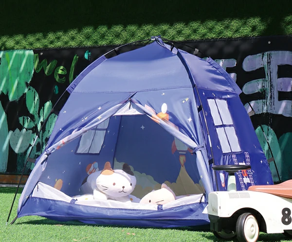 Blue playhouse tent picture