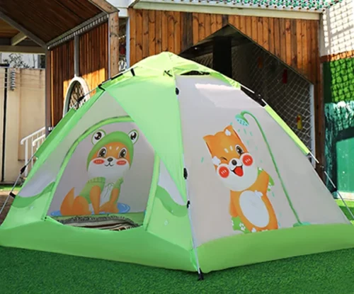 Green kid play tent picture