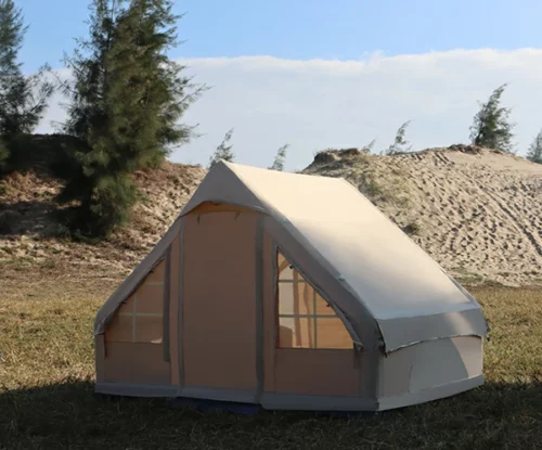 Inverted V-shape inflatable tent picture