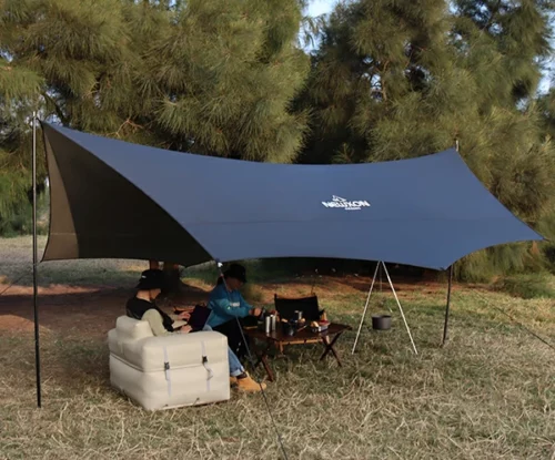 Octagonal black tarps picture